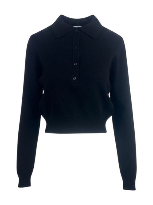 polo donna in cachemire nero
